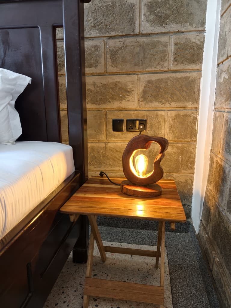 Wooden lamp crafted by Larries