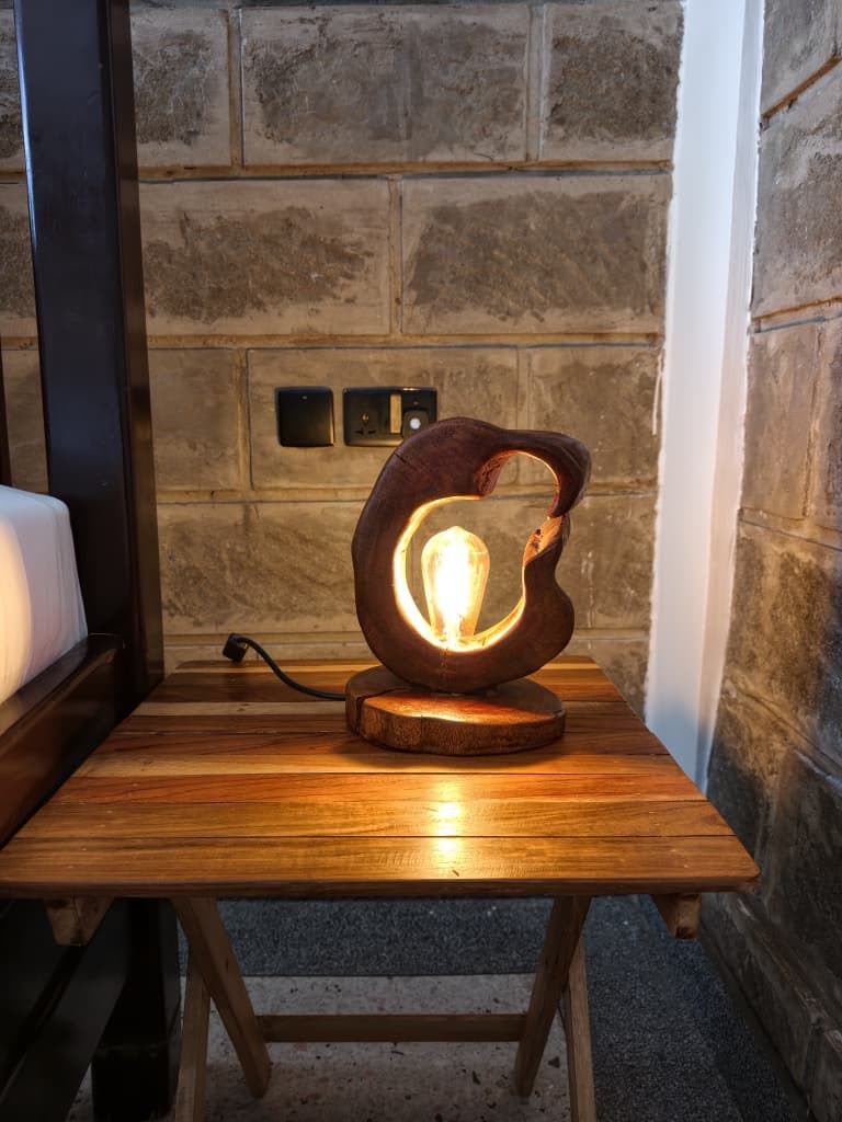 Wooden table lamp