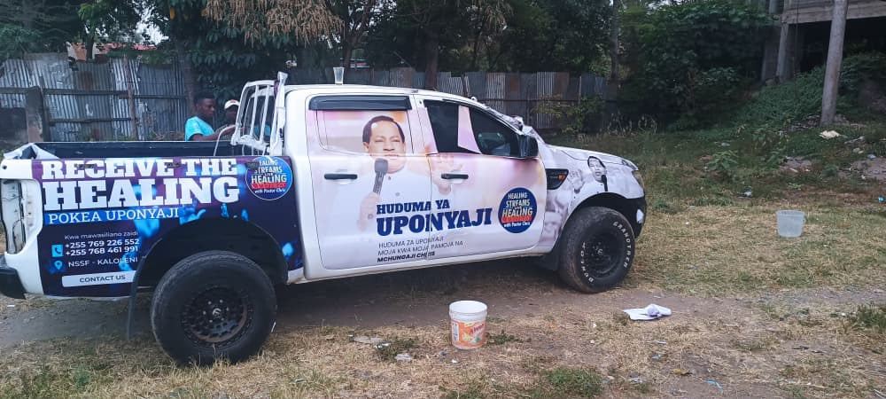 Branded pickup truck